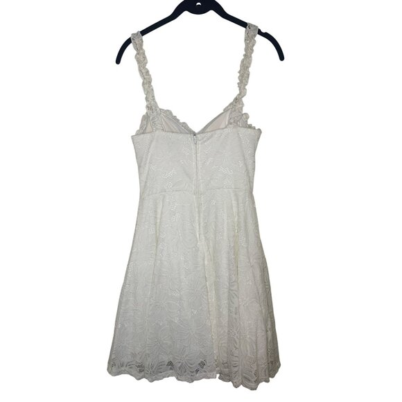 City Vibe Ivory Lace Sleeveless Mini Dress With Floral Pattern Size 1 Adjustable - Picture 2 of 9